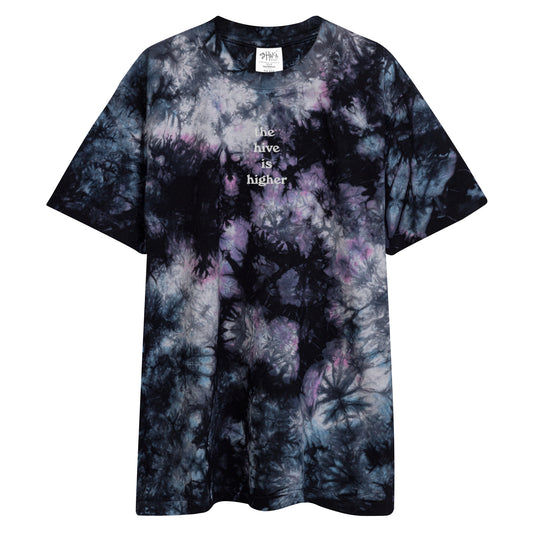 THE HIVE IS HIGHER Oversized tie-dye t-shirt